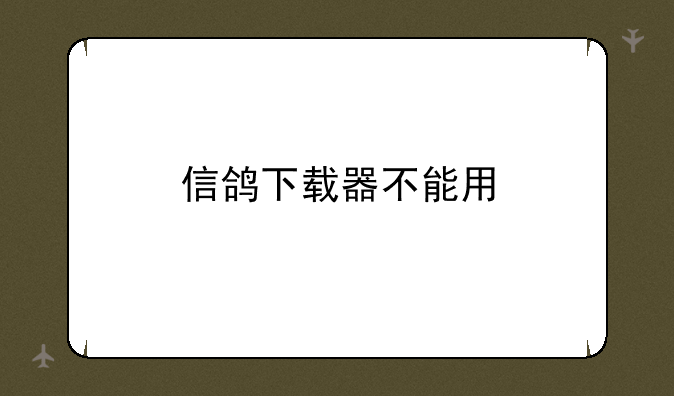信鸽下载器不能用
