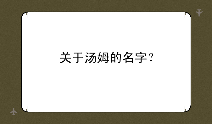 关于汤姆的名字？