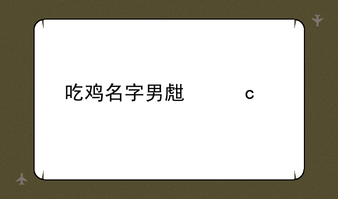 吃鸡名字男生高冷