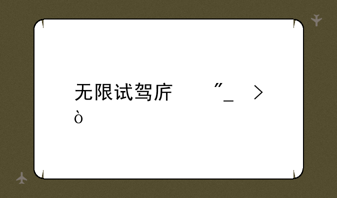 无限试驾序列号！