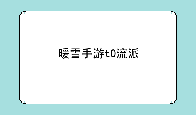 暖雪手游t0流派