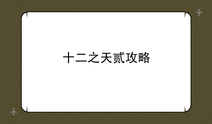 十二之天贰攻略