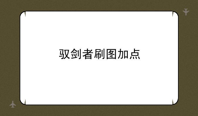 驭剑者刷图加点