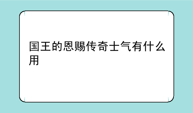 国王的恩赐传奇士气有什么用