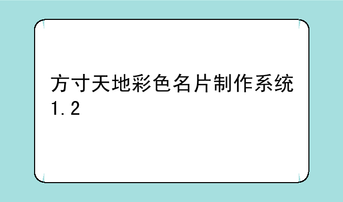 方寸天地彩色名片制作系统1.2