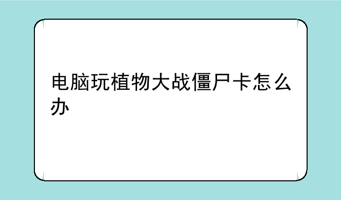 电脑玩植物大战僵尸卡怎么办