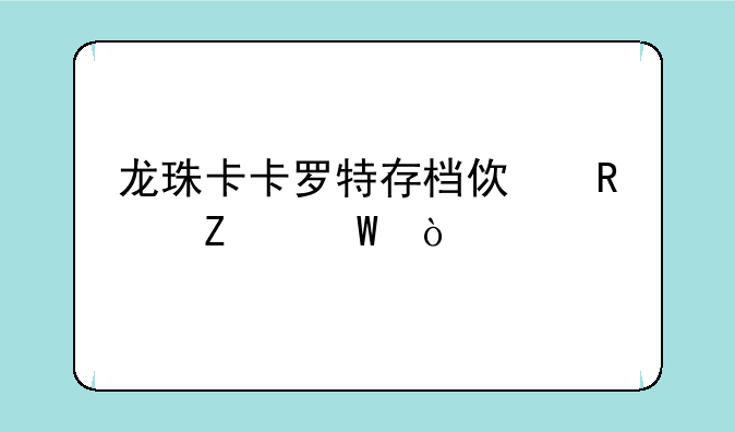 龙珠卡卡罗特存档使用方法？