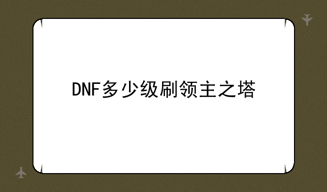 DNF多少级刷领主之塔