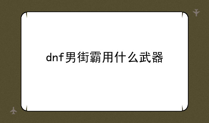 dnf男街霸用什么武器