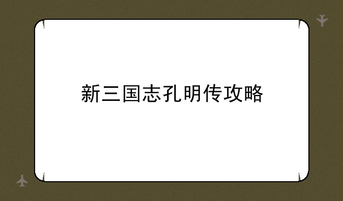 新三国志孔明传攻略