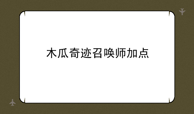 木瓜奇迹召唤师加点