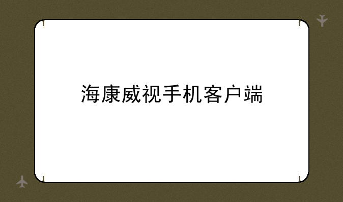 海康威视手机客户端