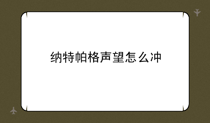 纳特帕格声望怎么冲