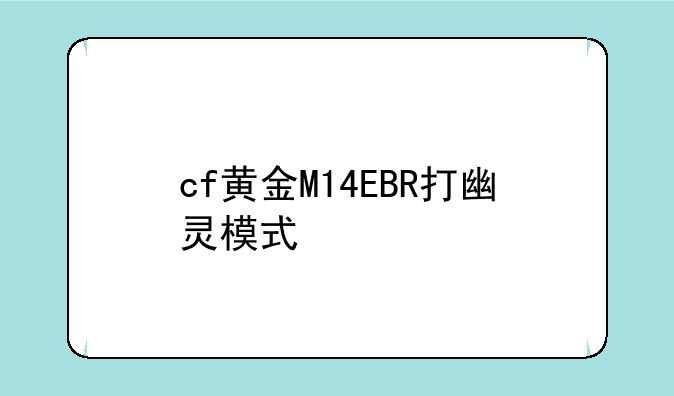 cf黄金M14EBR打幽灵模式