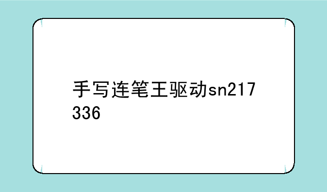 手写连笔王驱动sn217336