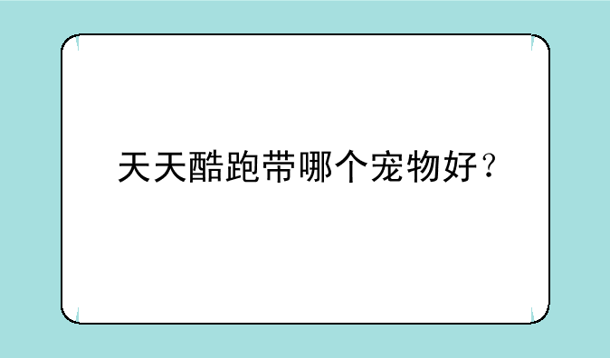 天天酷跑带哪个宠物好？