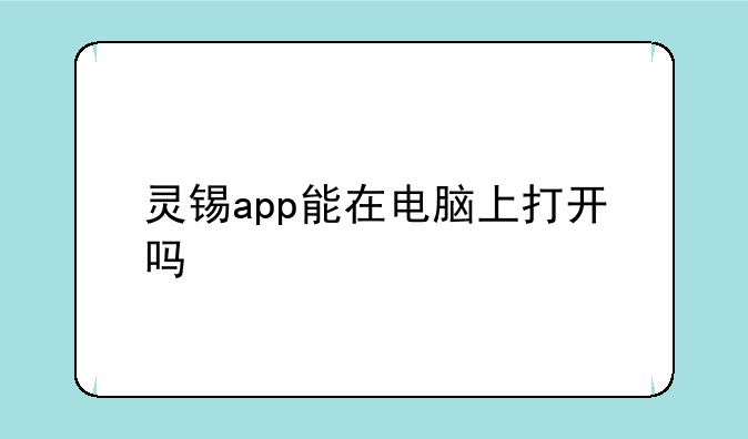 灵锡app能在电脑上打开吗