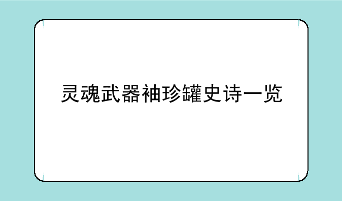 灵魂武器袖珍罐史诗一览