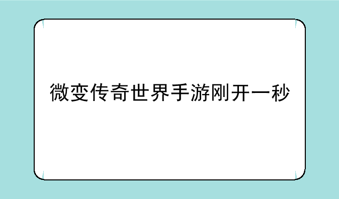 微变传奇世界手游刚开一秒