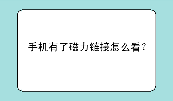 手机有了磁力链接怎么看？