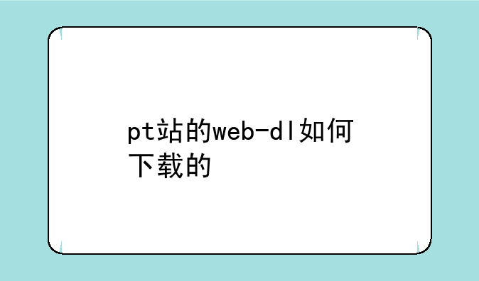 pt站的web-dl如何下载的