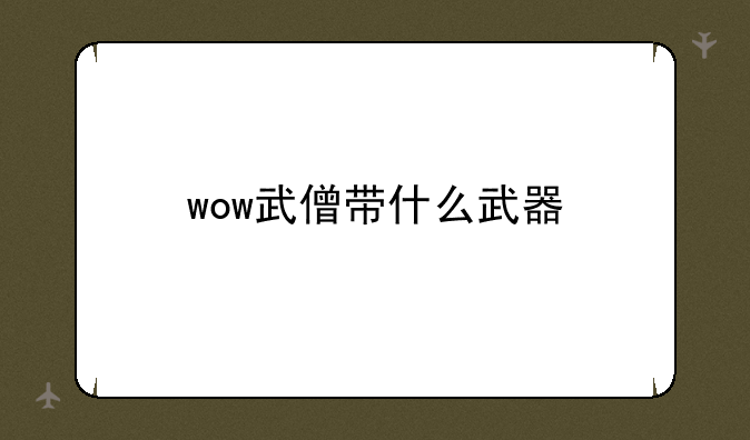 wow武僧带什么武器