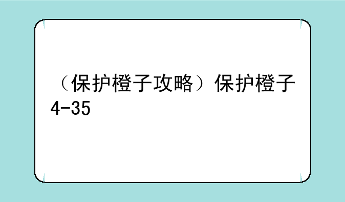 （保护橙子攻略）保护橙子4-35