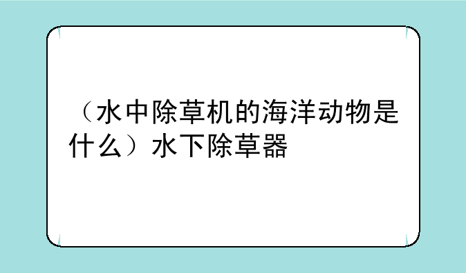 （水中除草机的海洋动物是什么）水下除草器