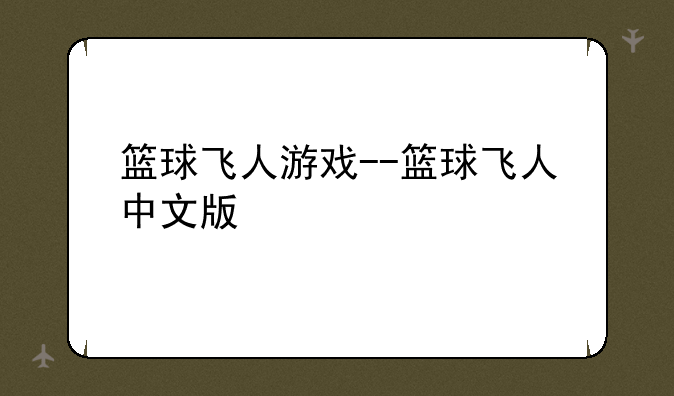 篮球飞人游戏--篮球飞人中文版