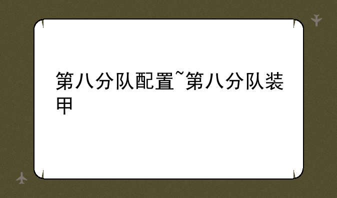 第八分队配置~第八分队装甲
