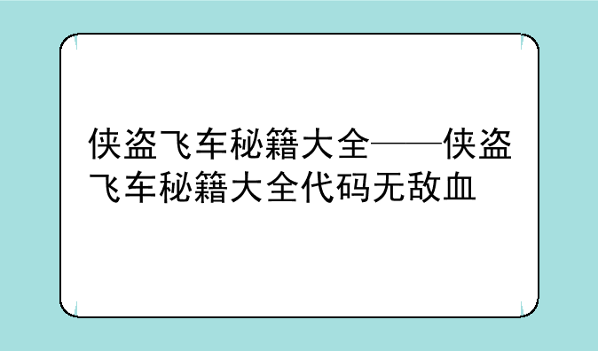 侠盗飞车秘籍大全——侠盗飞车秘籍大全代码无敌血