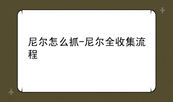 尼尔怎么抓-尼尔全收集流程