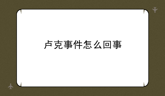 卢克事件怎么回事