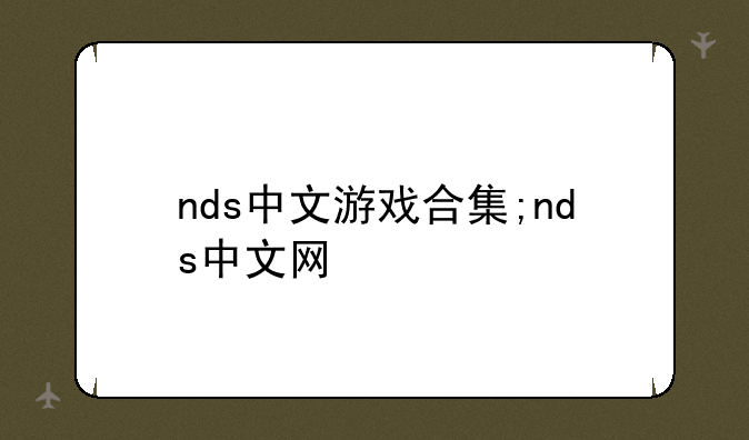 nds中文游戏合集;nds中文网